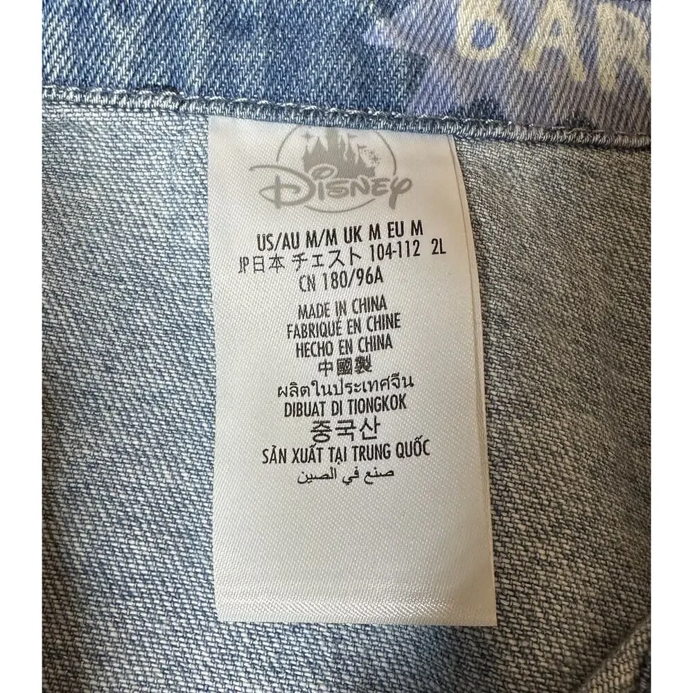Disney Parks Jean‎ Jacket Adult XL Oversized Blue Denim Critters Pluto Shacket